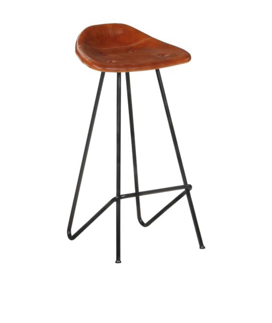 Genuine Leather Brown|Black Bar Stool