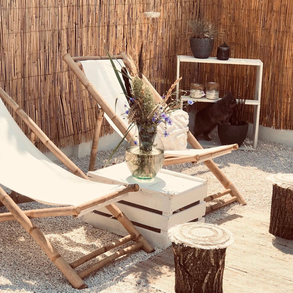 Deck|Patio Chair Bamboo& Canvas