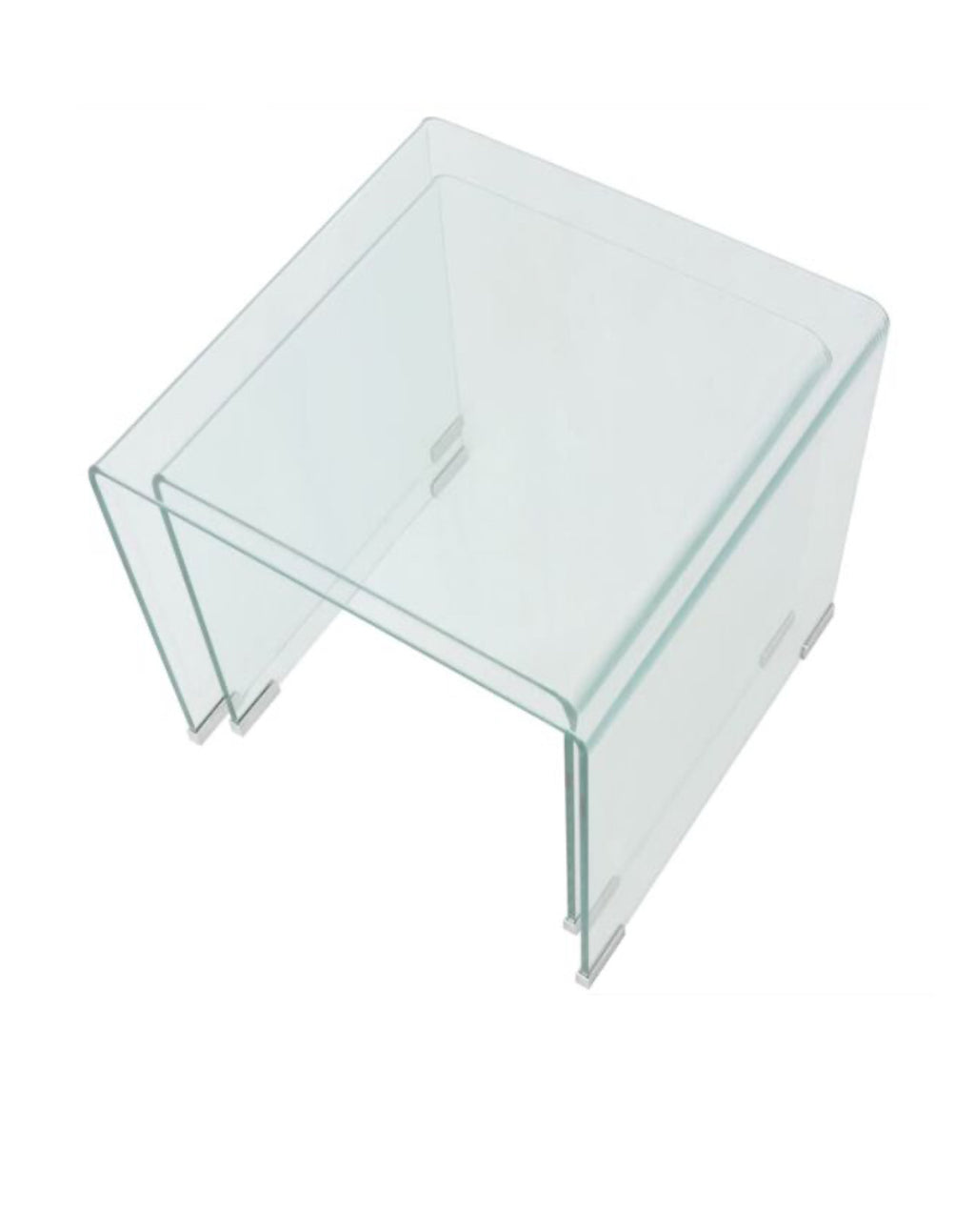 Clear Acrylic Transparent Tempered Small Nest Coffee Tables