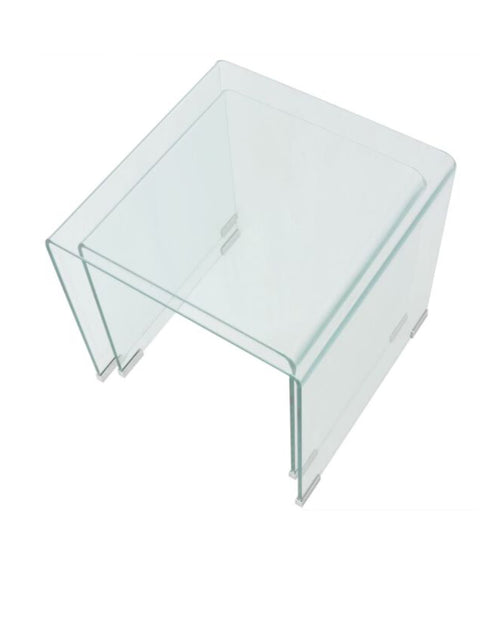 Clear Acrylic Transparent Tempered Small Nest Coffee Tables