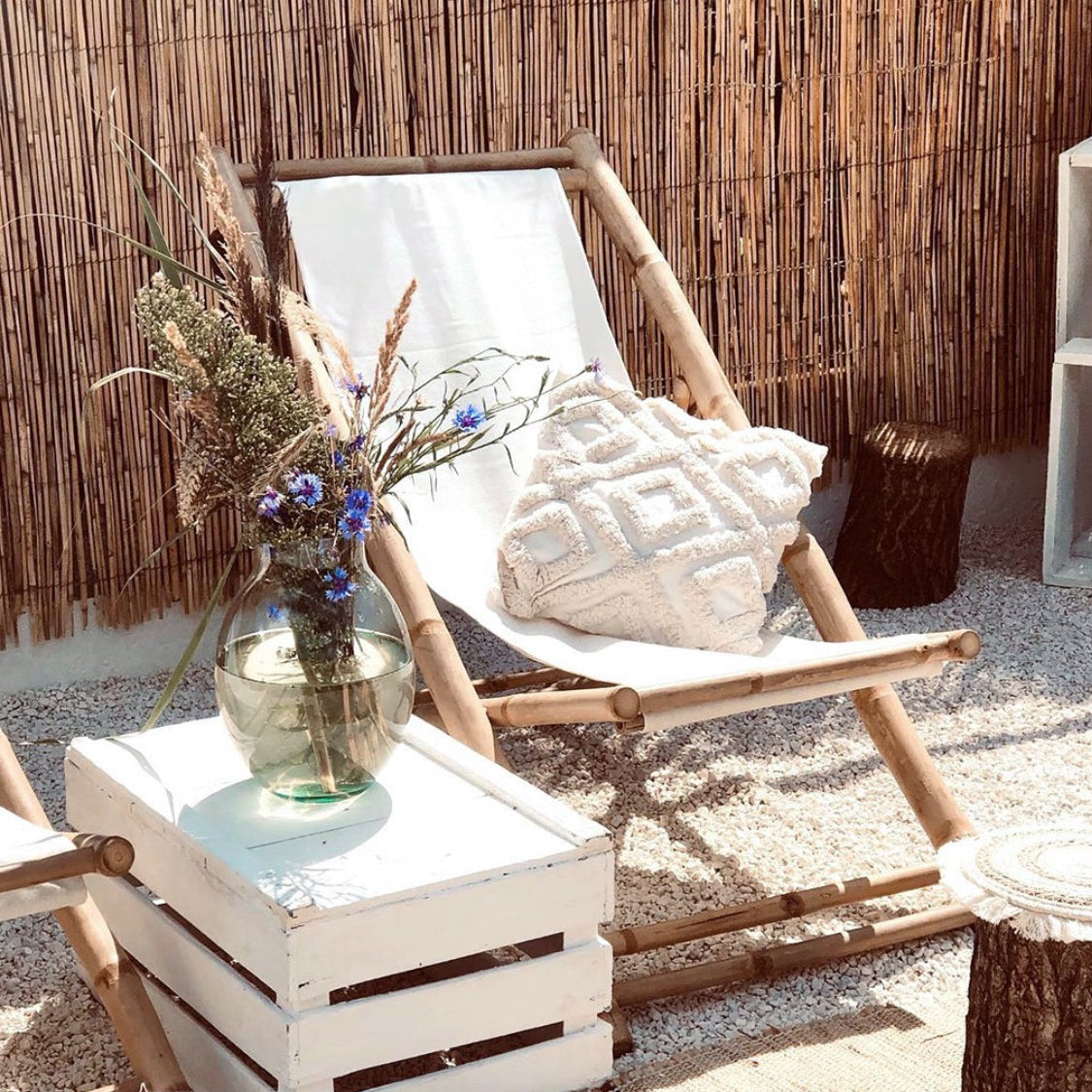 Deck|Patio Chair Bamboo& Canvas