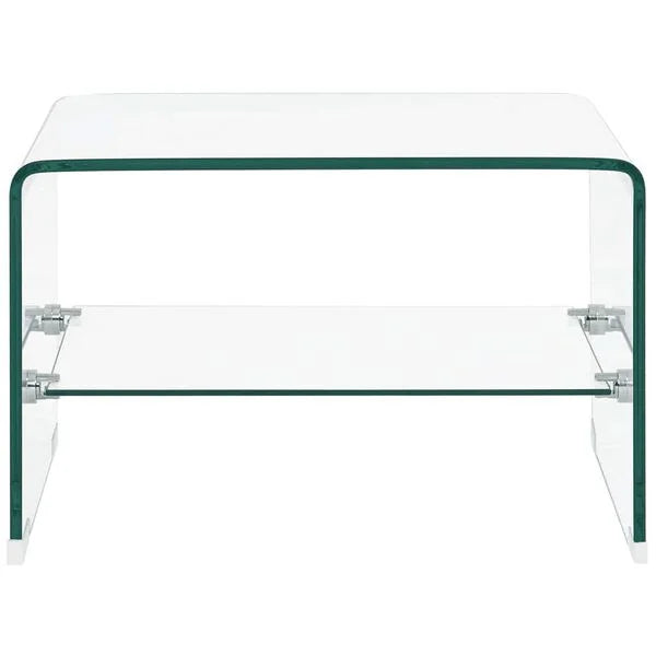 𝕃𝕚𝕧𝕚𝕟 ℂ𝕠𝕞𝕗𝕪™𝕍𝕚𝕕𝕒𝕩𝕃☁˚‘𝕤 Clear Acrylic, Transparent; Tempered『 side/sm centered 』 Glass Table