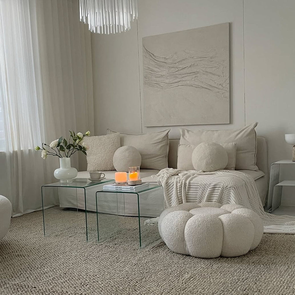 Clear Acrylic Transparent Tempered Small Nest Coffee Tables