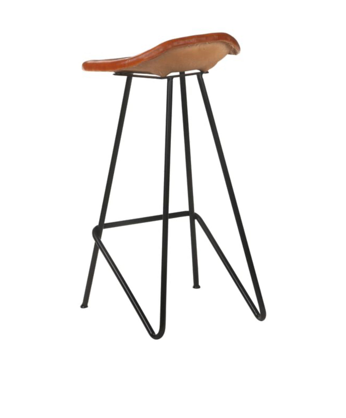 Genuine Leather Brown|Black Bar Stool