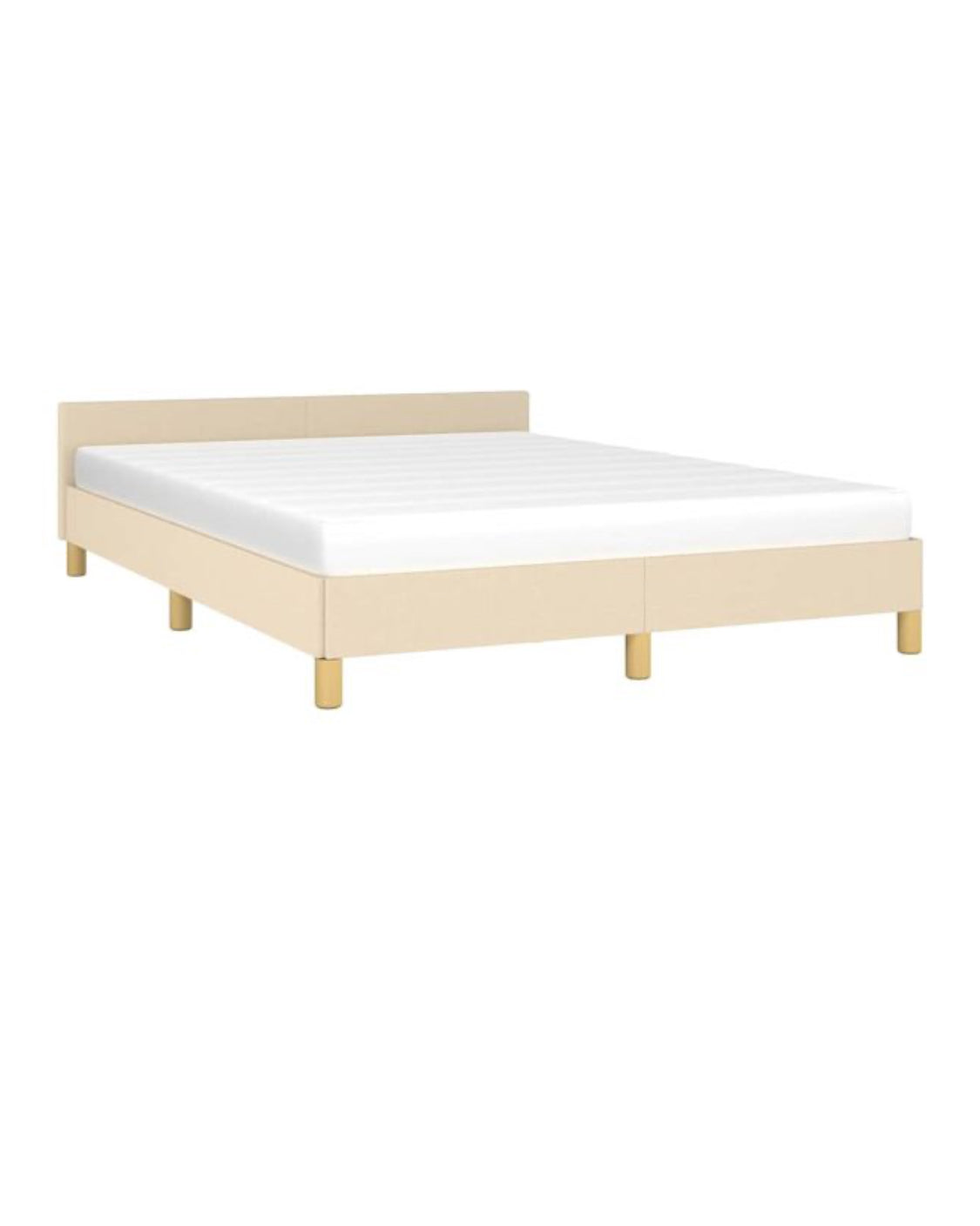 Minimalist Upholstered Bed Frame – Modern Soft-Touch Platform Bed