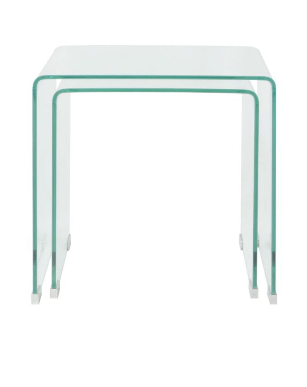 Clear Acrylic Transparent Tempered Small Nest Coffee Tables