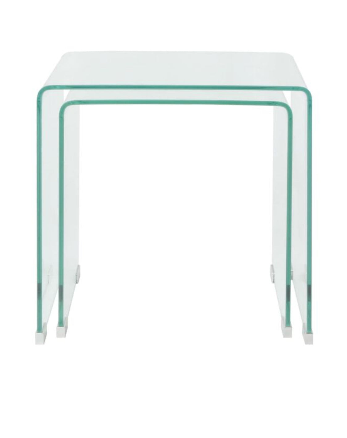 Clear Acrylic Transparent Tempered Small Nest Coffee Tables