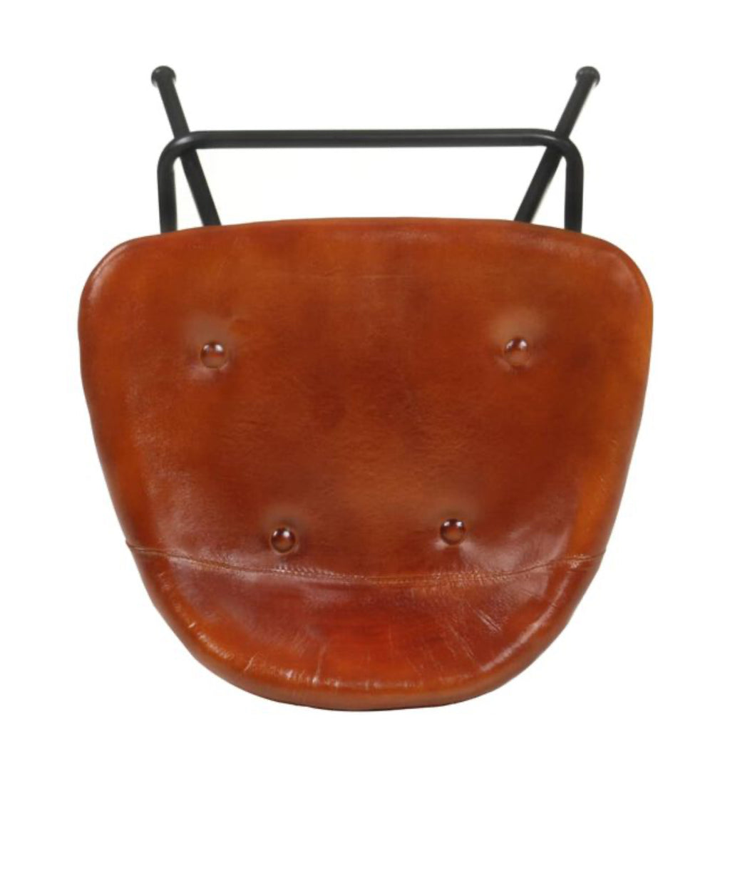 Genuine Leather Brown|Black Bar Stool