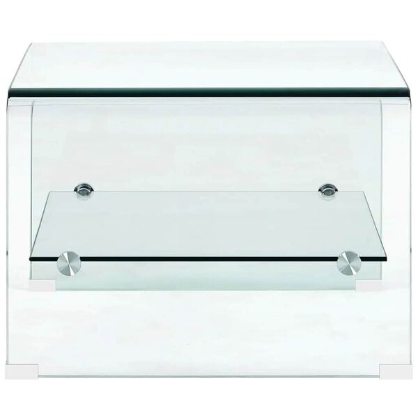 𝕃𝕚𝕧𝕚𝕟 ℂ𝕠𝕞𝕗𝕪™𝕍𝕚𝕕𝕒𝕩𝕃☁˚‘𝕤 Clear Acrylic, Transparent; Tempered『 side/sm centered 』 Glass Table