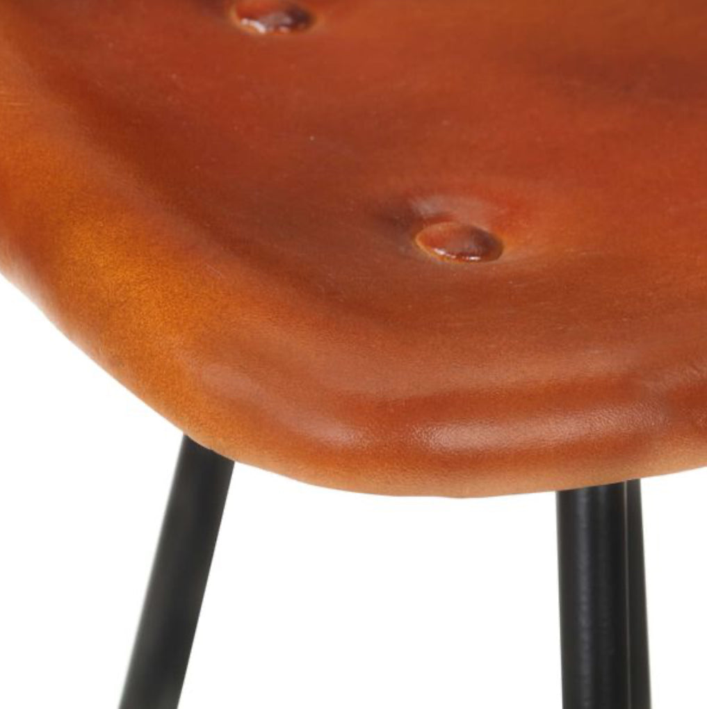 Genuine Leather Brown|Black Bar Stool