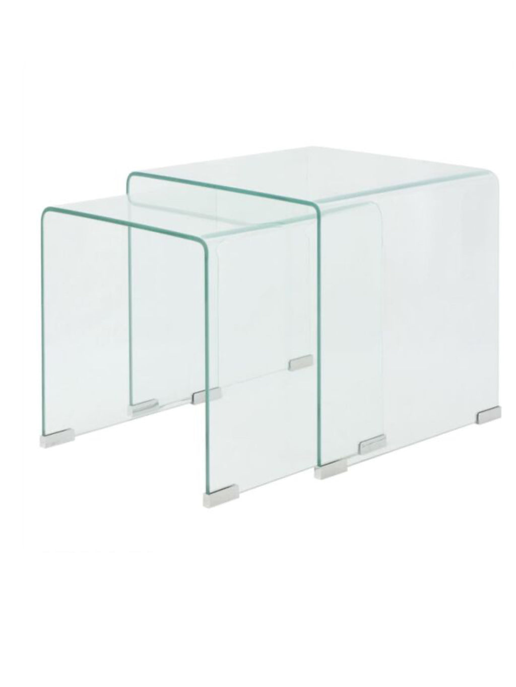 Clear Acrylic Transparent Tempered Small Nest Coffee Tables