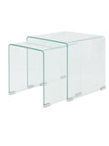 Clear Acrylic Transparent Tempered Small Nest Coffee Tables