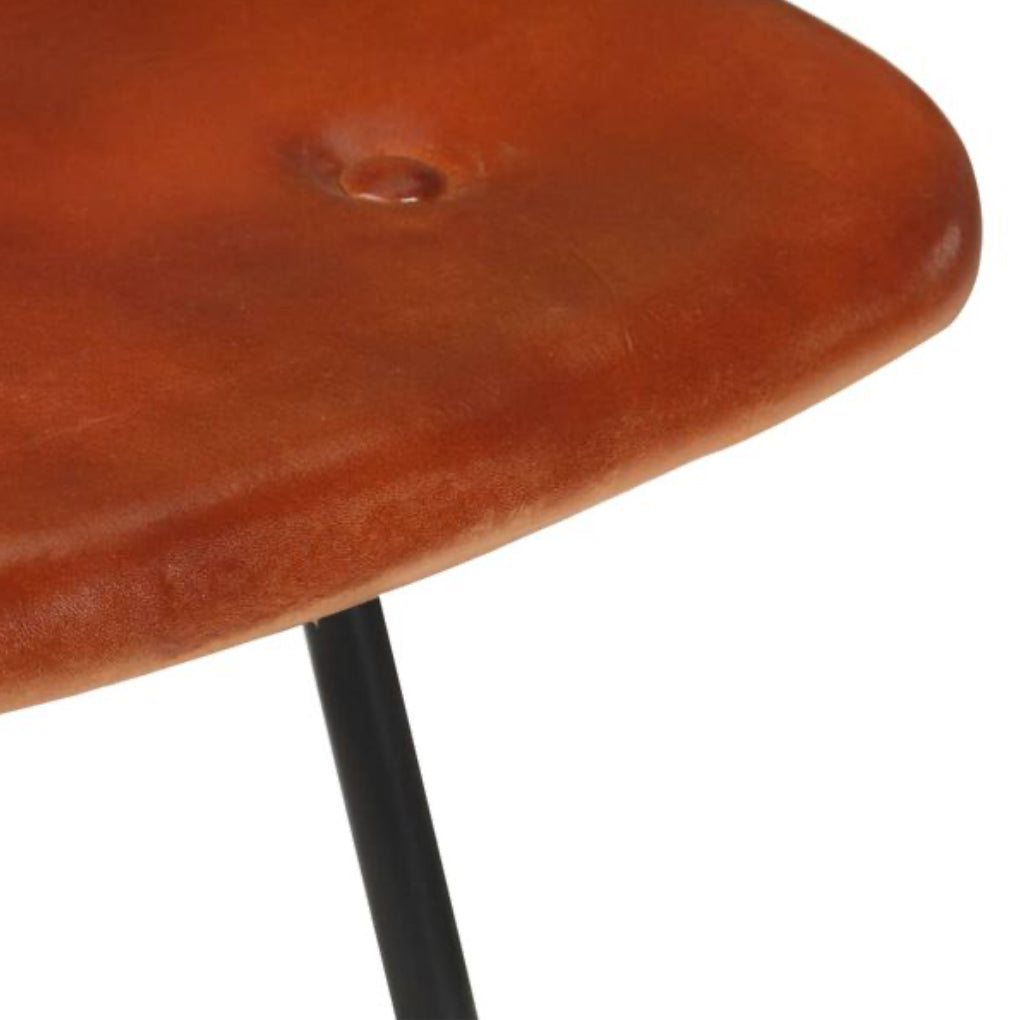 Genuine Leather Brown|Black Bar Stool